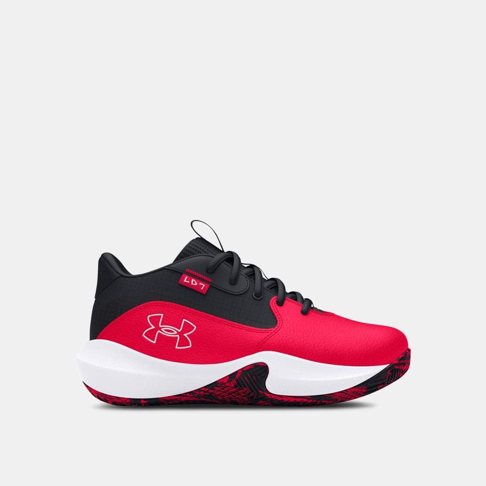 Under Armour Kids' Lockdown 7 Basketball Shoes Red - Image 1