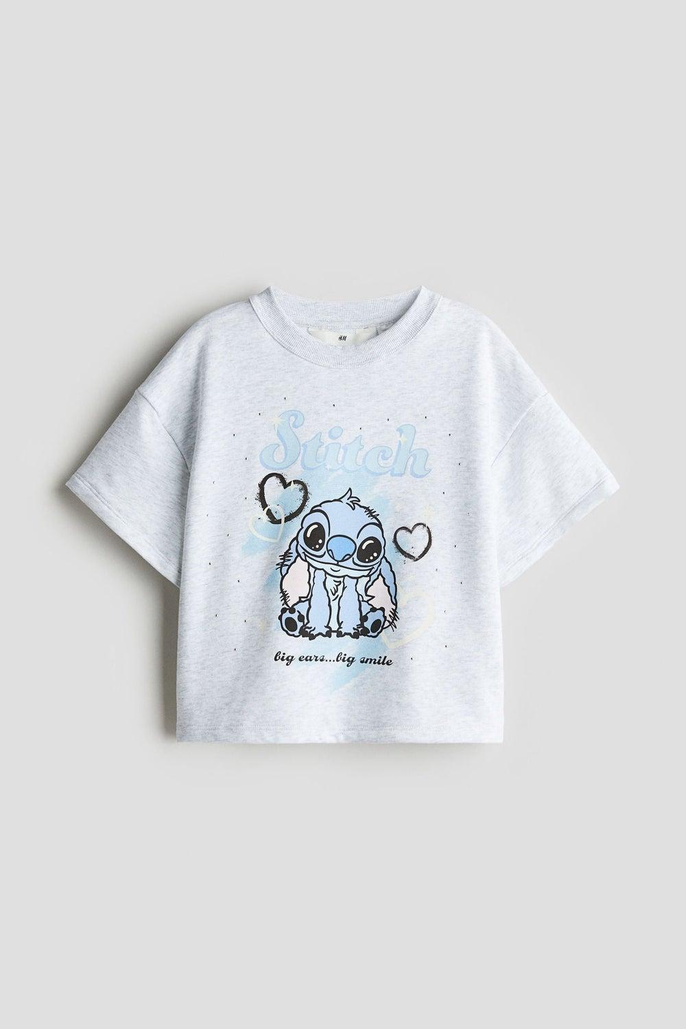 Girls Grey Dusty Printed T-Shirt Lightweight Fit - Image 1