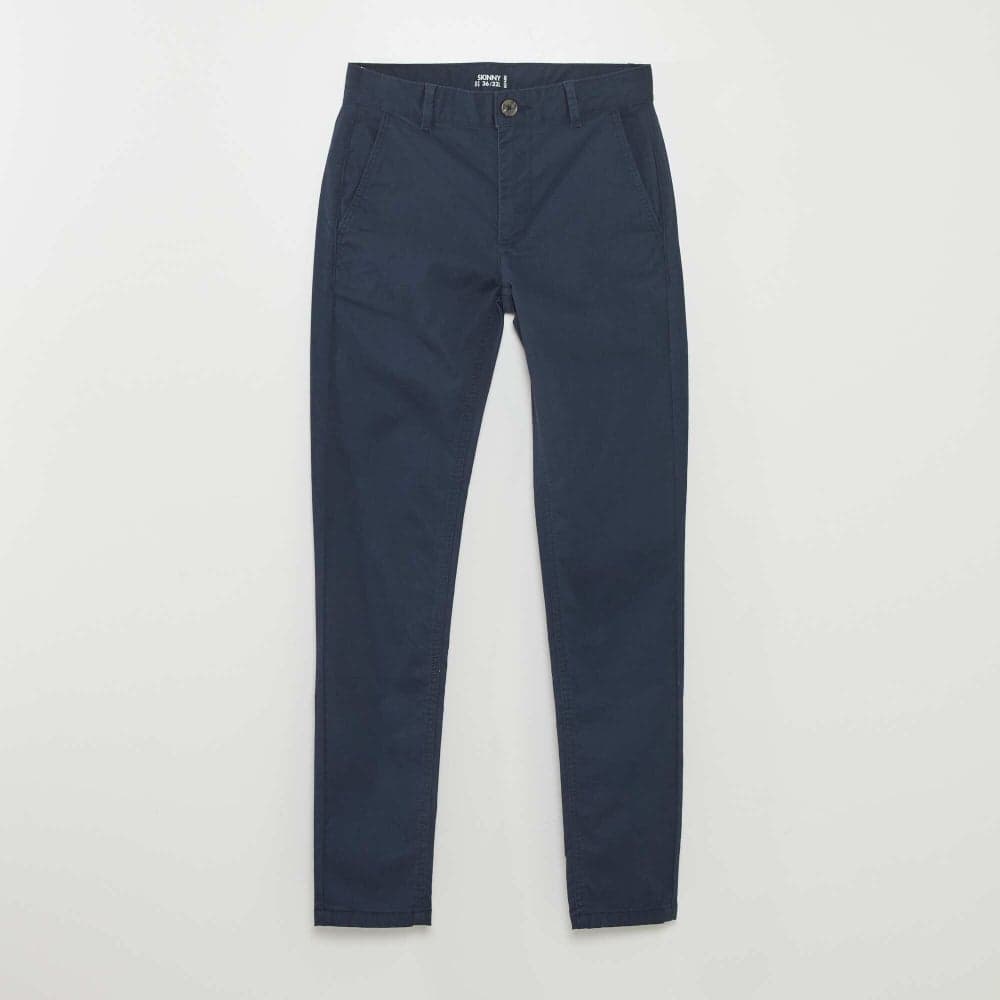 Men’s Stretch Skinny Chinos L32 Navy Blue - Image 1