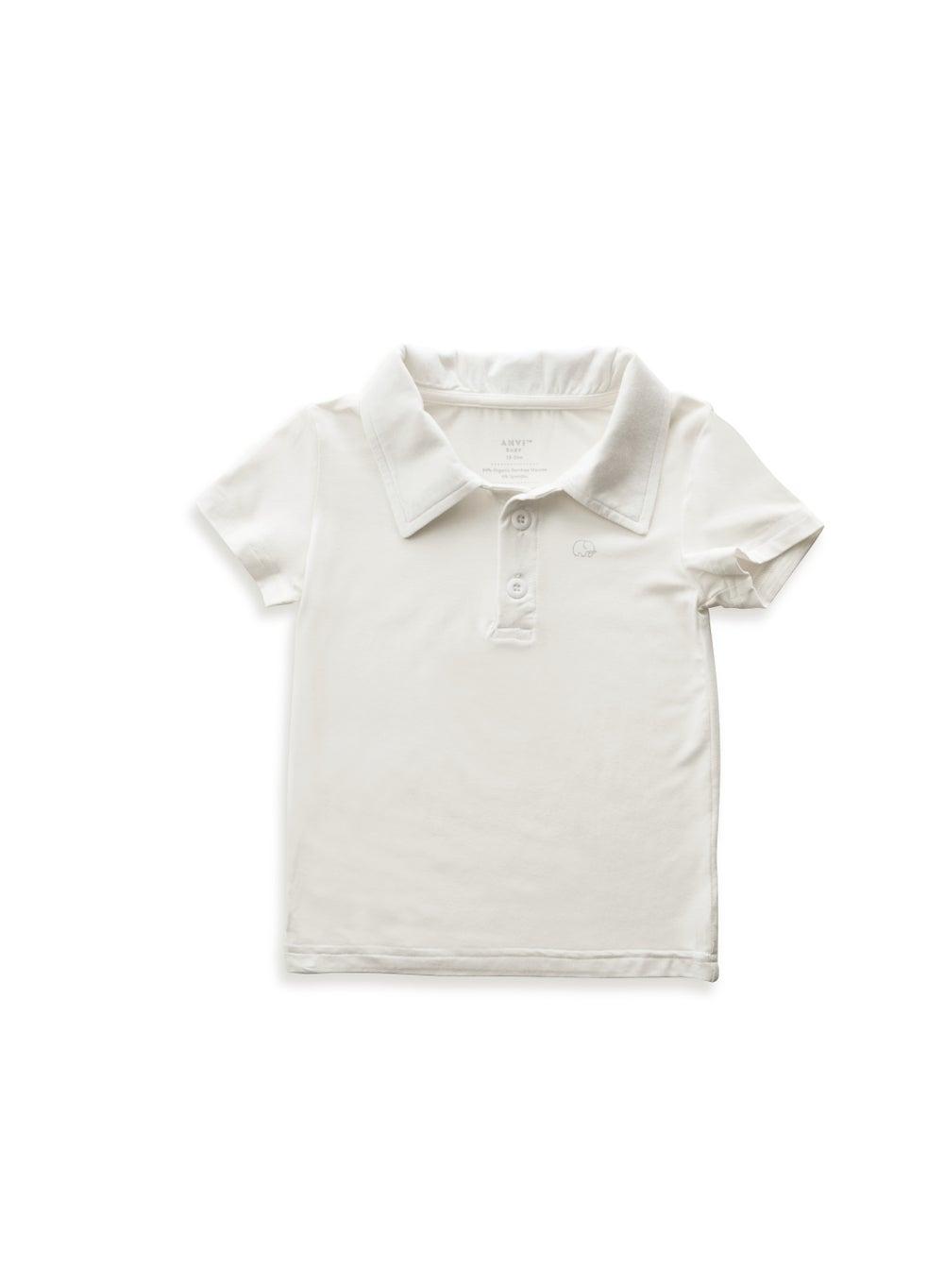 White Bamboo Spandex Polo T-Shirt Classic Fit - Image 1