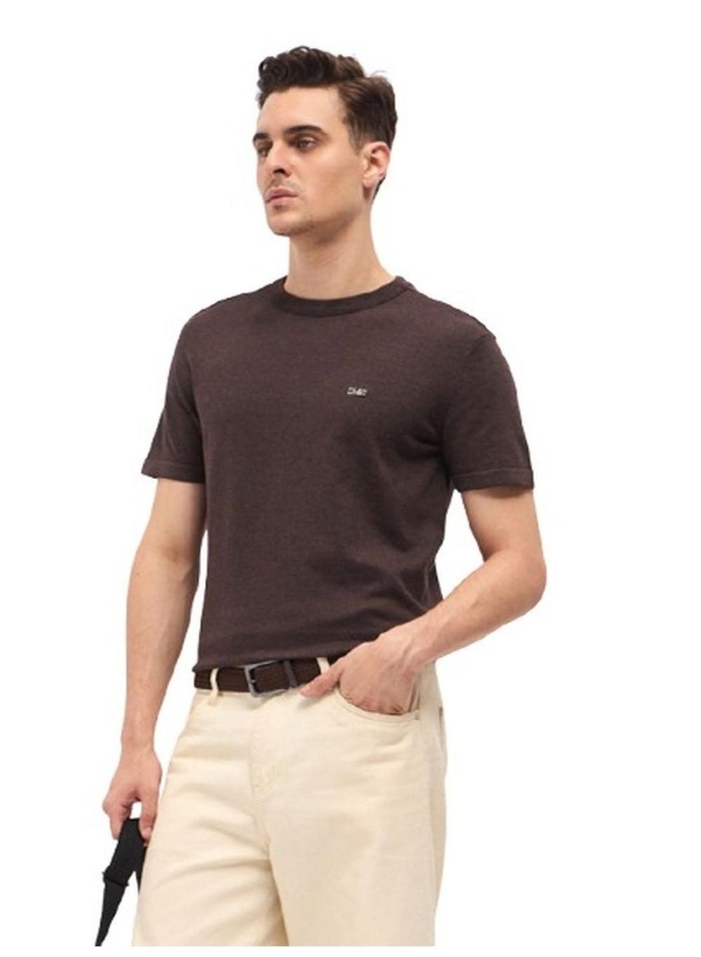 Men’s Brown Cotton T-Shirt – Soft Everyday Essential - Image 1