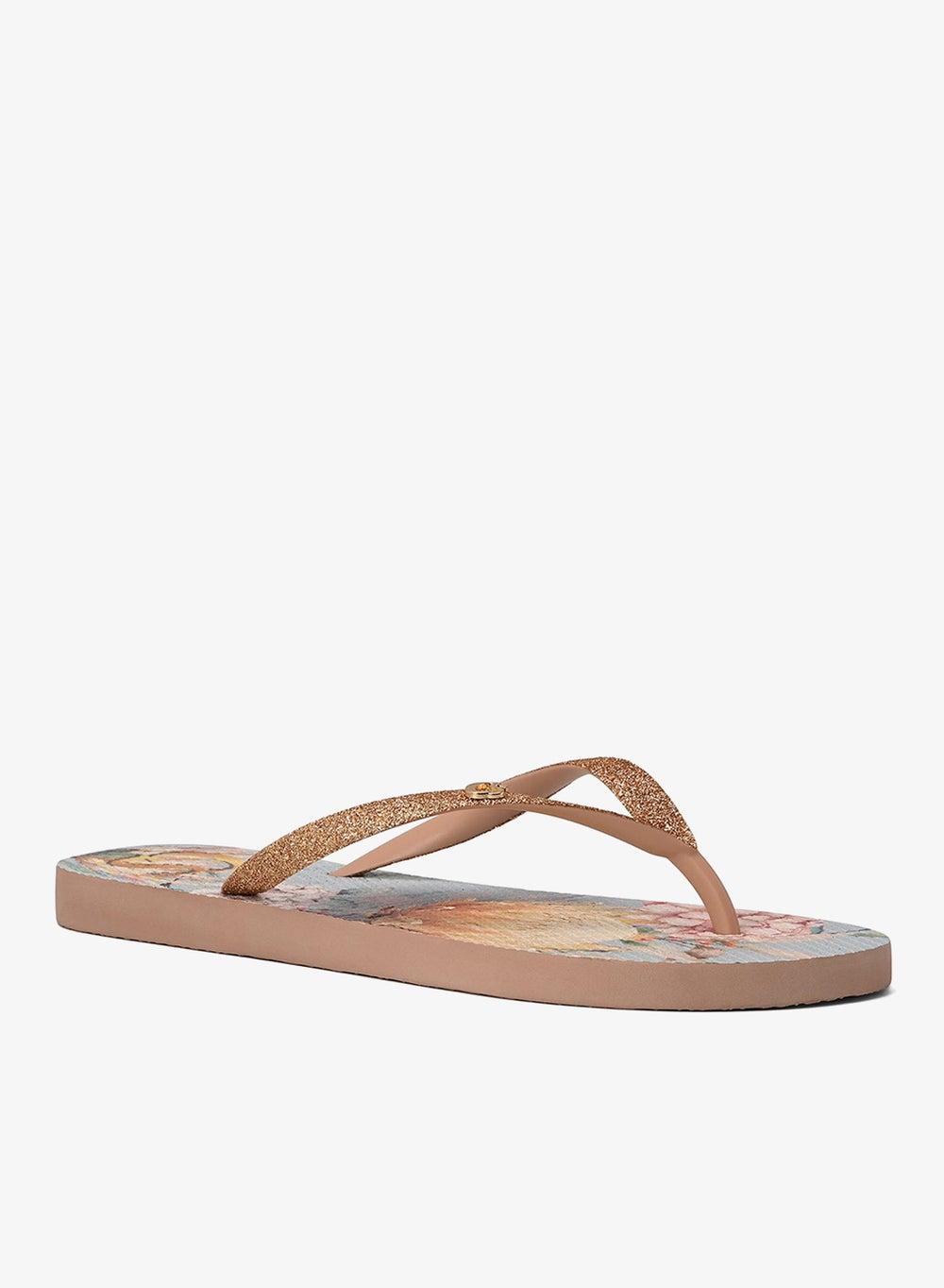 CS Rosé Patterned Flat Flip-Flops - Image 1