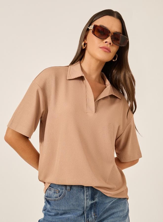 Styli Brown Regular Fit Polo T-Shirt 7004906105 - Image 1