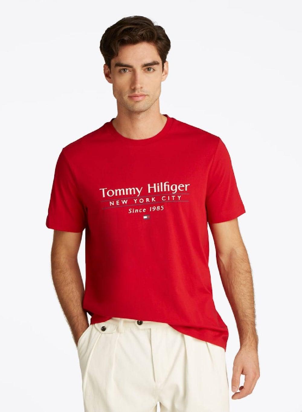 Hilfiger Center Stack Logo Crew Neck T-Shirt - Image 1
