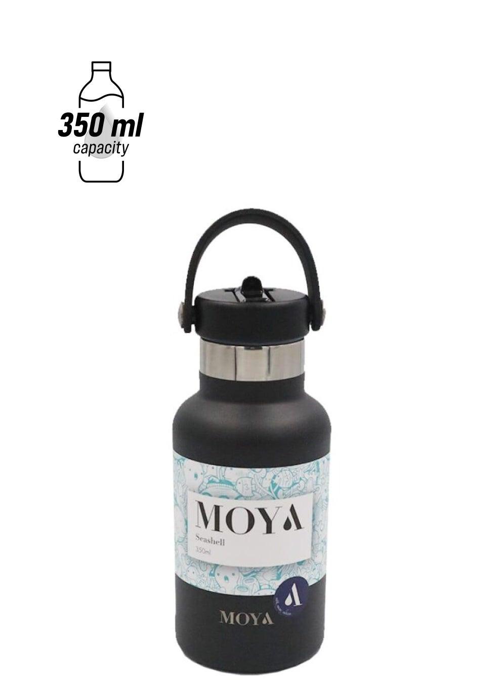 Moya Seashell 350ml Insulated Water Bottle Black - Image 1