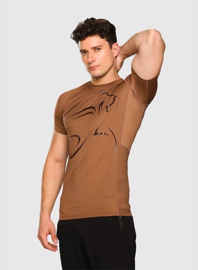 Forge Fit Brown Compression Half Sleeve T-Shirt Mccss25Cte002 - Image 1