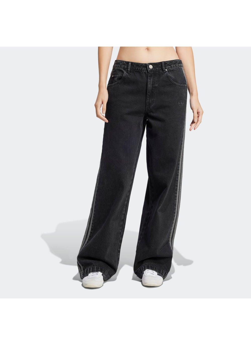 Adicolor Denim 3-Stripe Wide-Leg Trackpants Jd3109 - Image 1