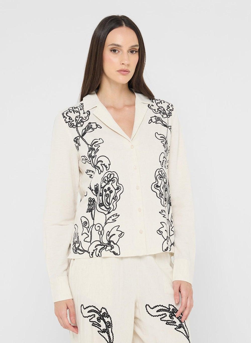 CALLIOPE Embroidered Long Sleeve Button-Down Shirt 10341278 - Image 1
