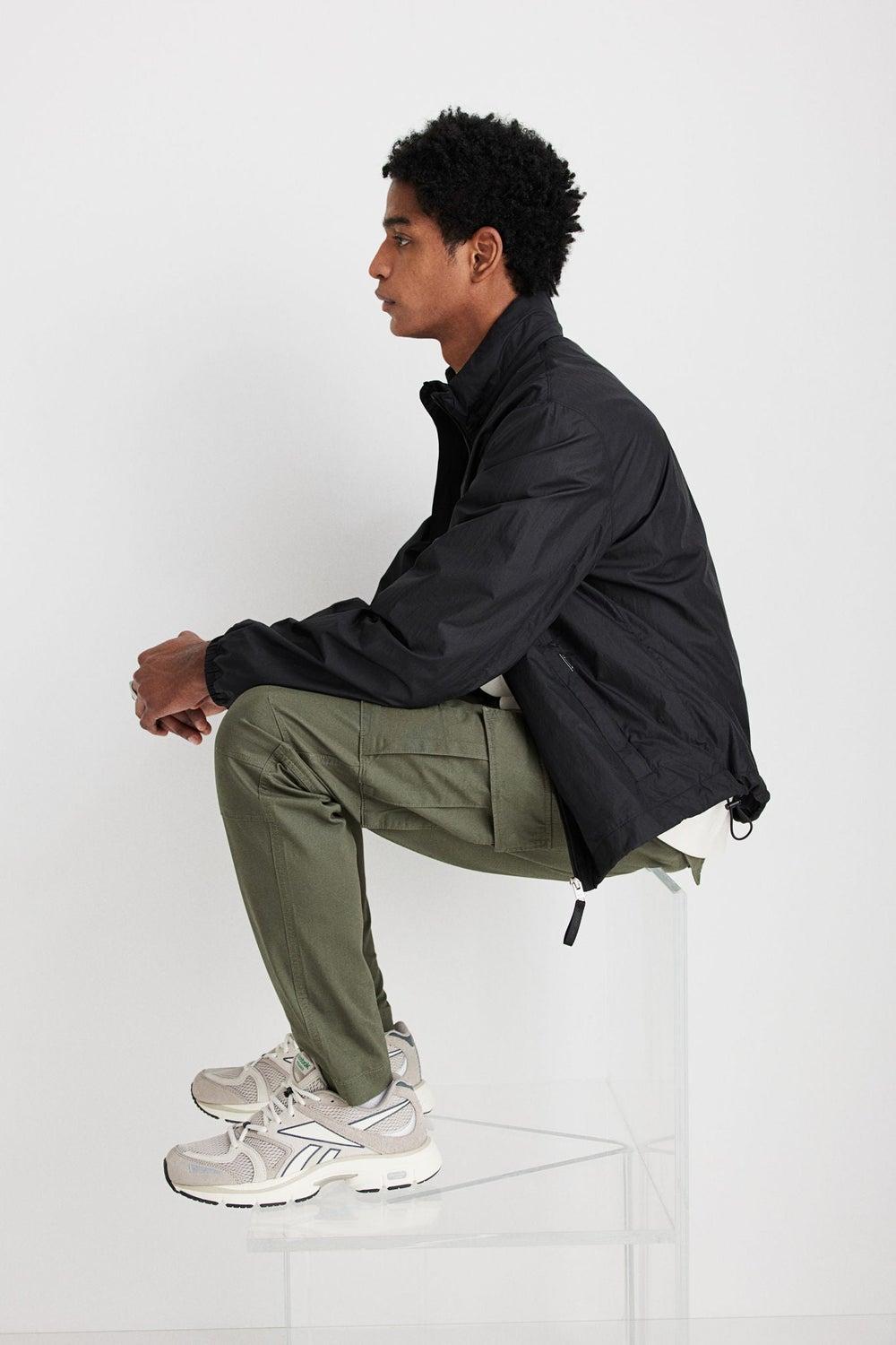 Olive Slim Fit Cargo Trousers with Drawcord Waist - Image 1