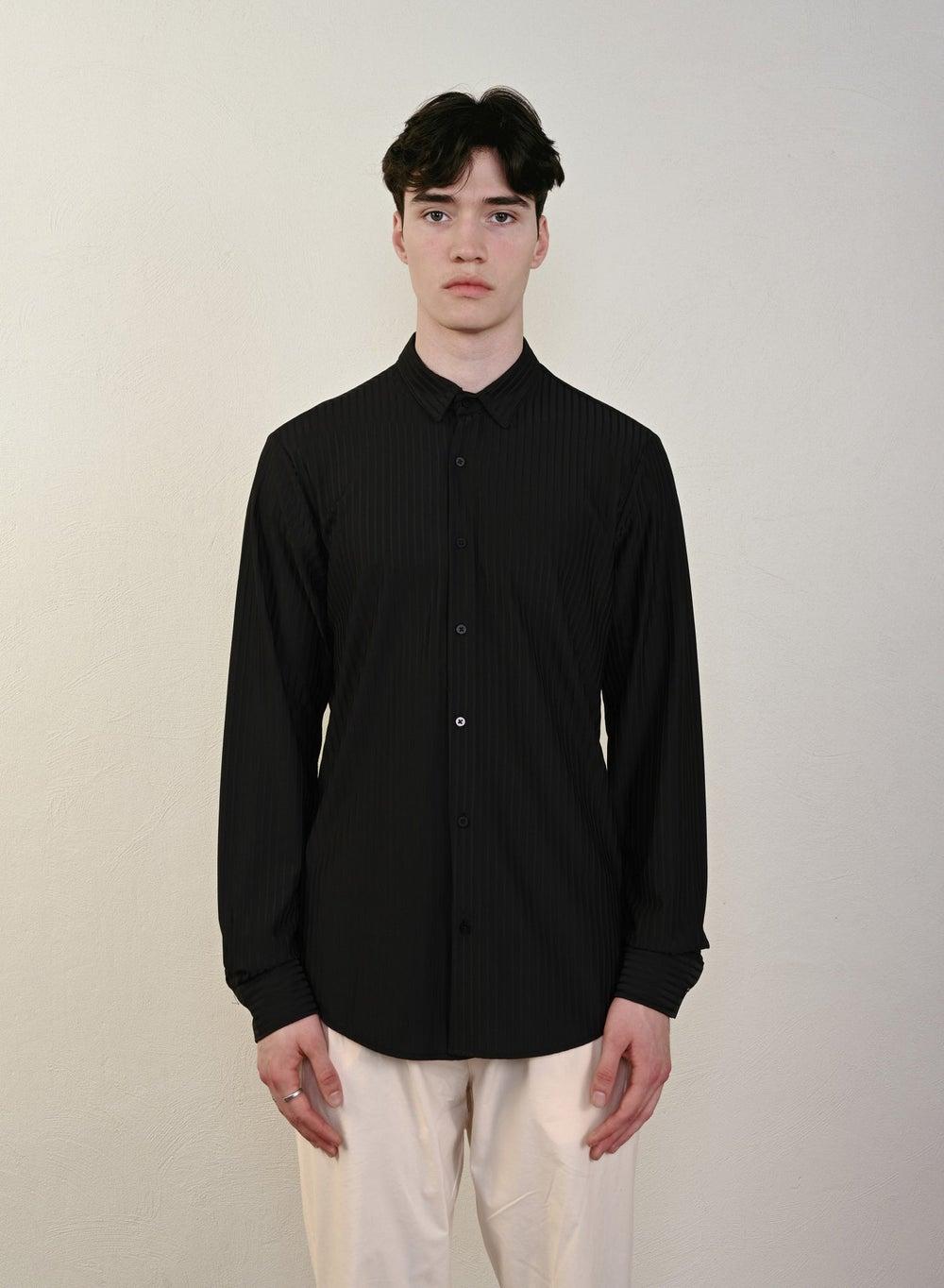 Black Long Sleeve Casual Shirt Men Classic Fit - Image 1