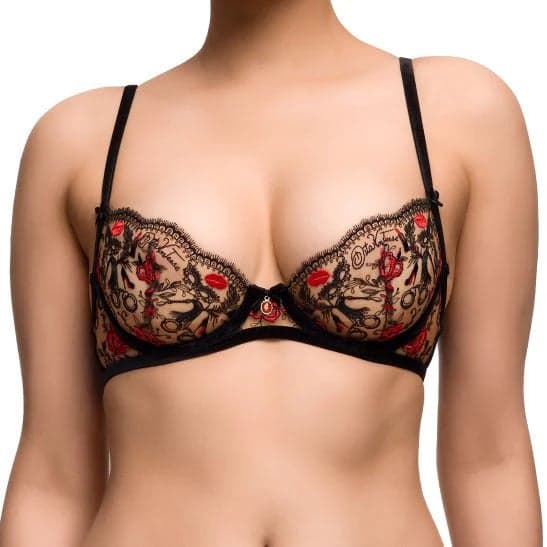 Dita Von Teese Novelteese Embroidered Plunge Bra - Image 1