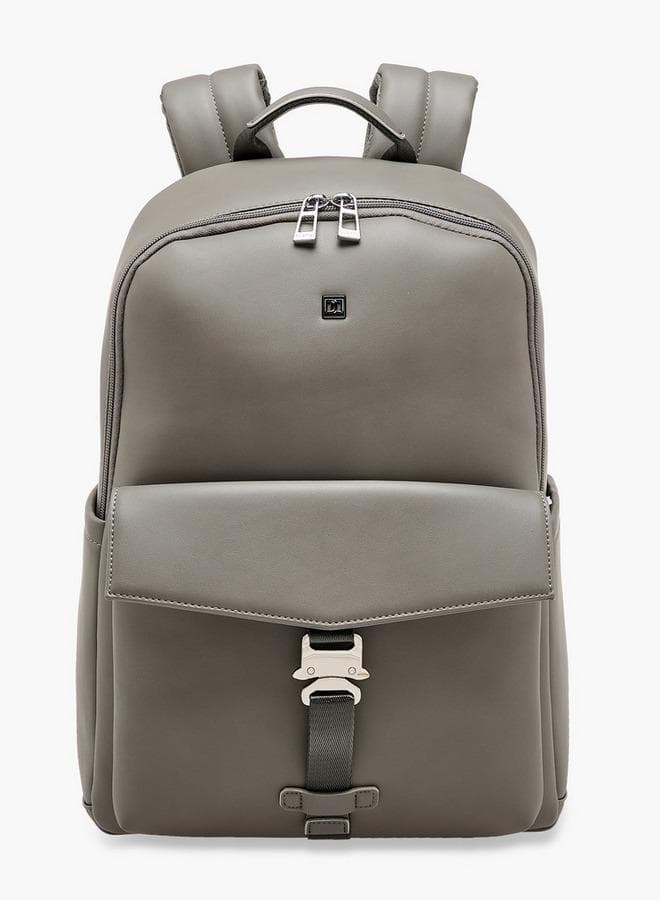 Grey Faux Leather Backpack Y1850 Adjustable Strap 43cm - Image 1