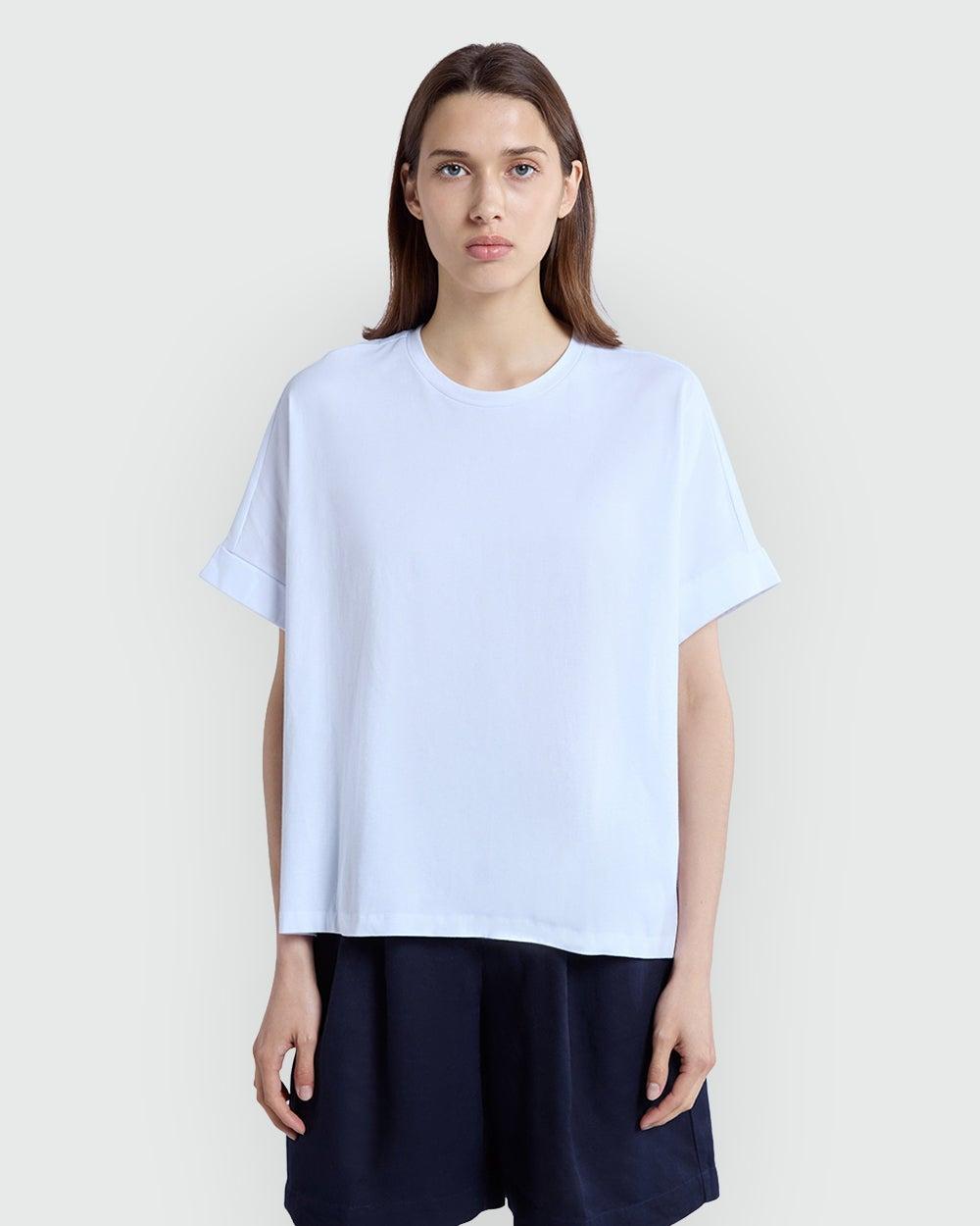Women's Oversized Cotton Tee – Optical White Essential - Image 1