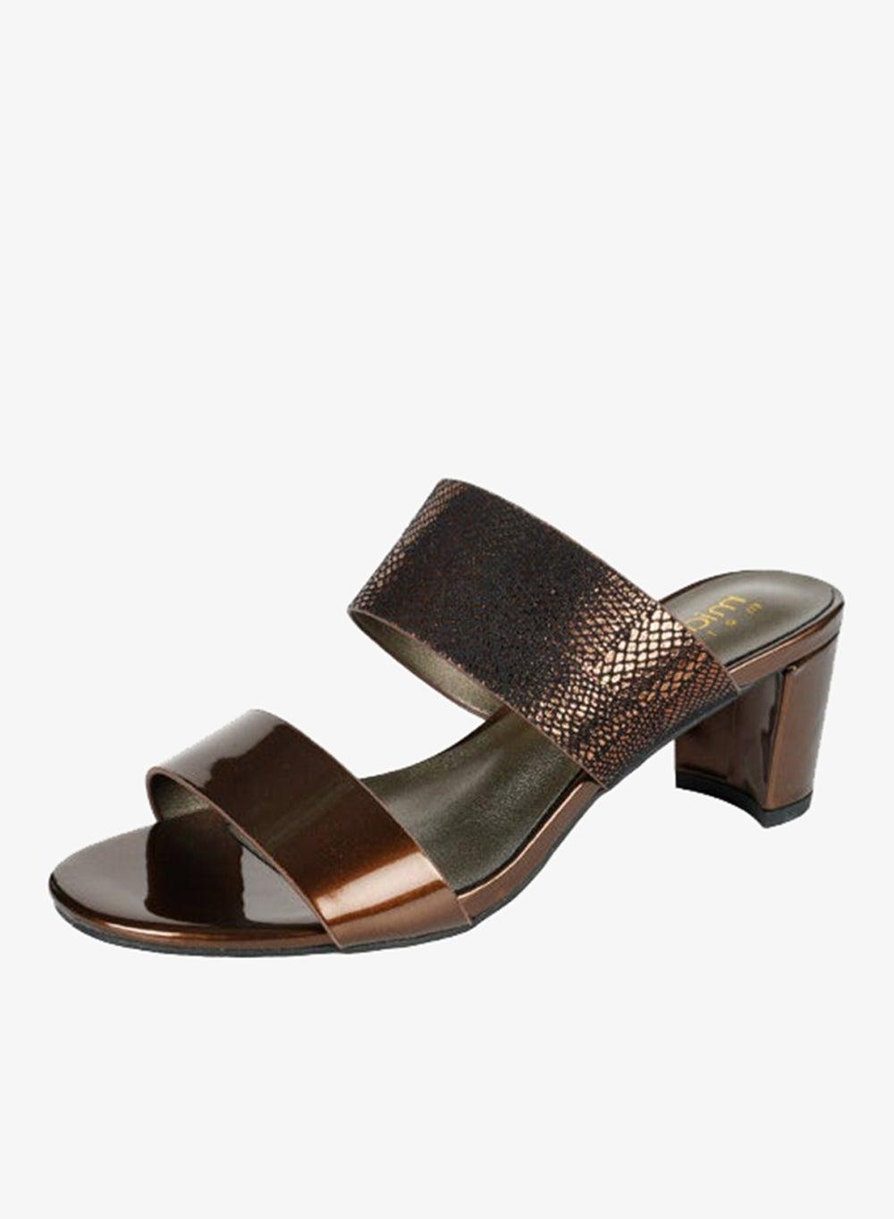 Michelle Morgan 092-2655 Brown Block Heel Mules - Image 1