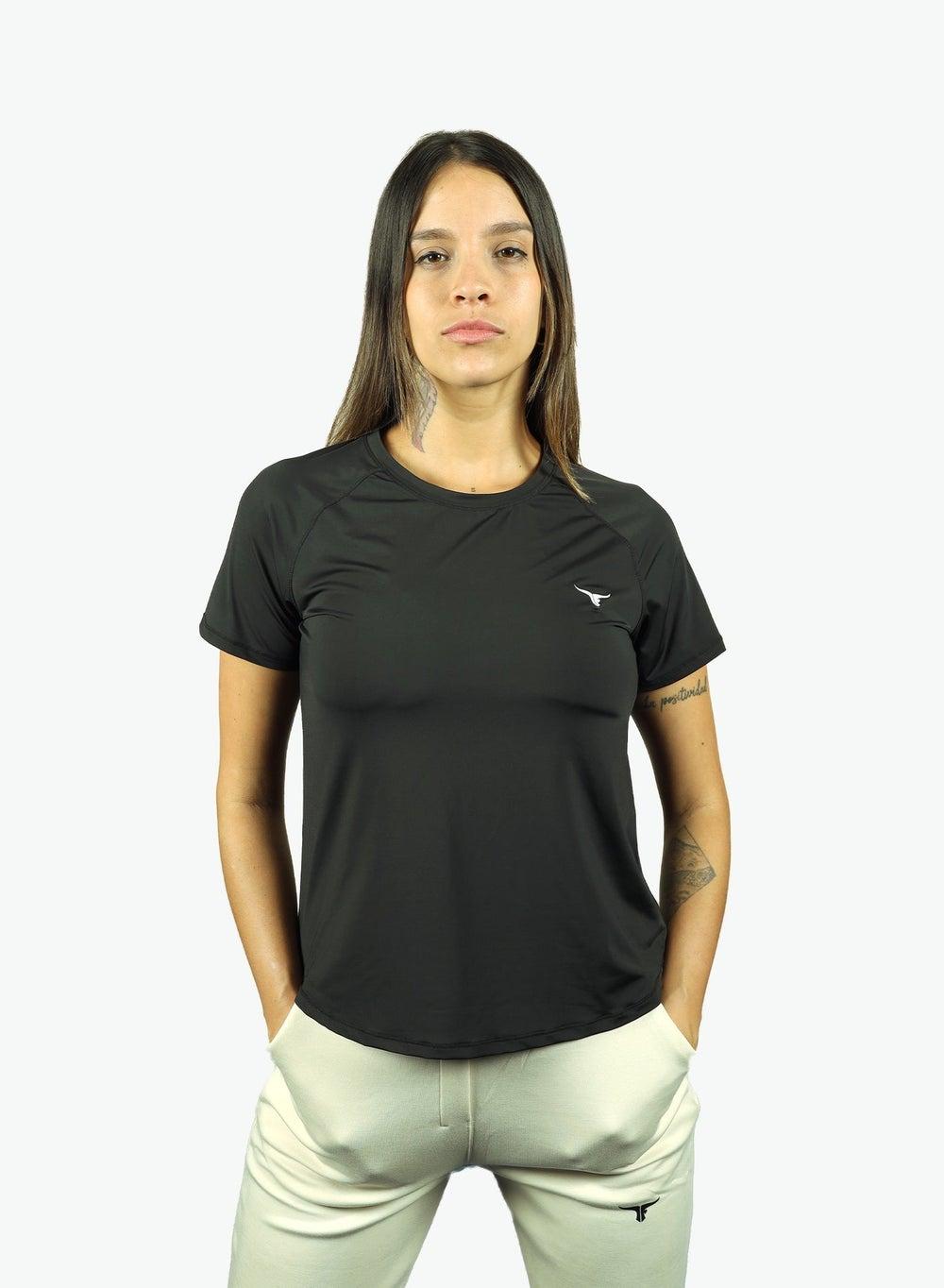 Thugfit Flexx Texx Women's Stretch Mesh Back T-Shirt Black - Image 1