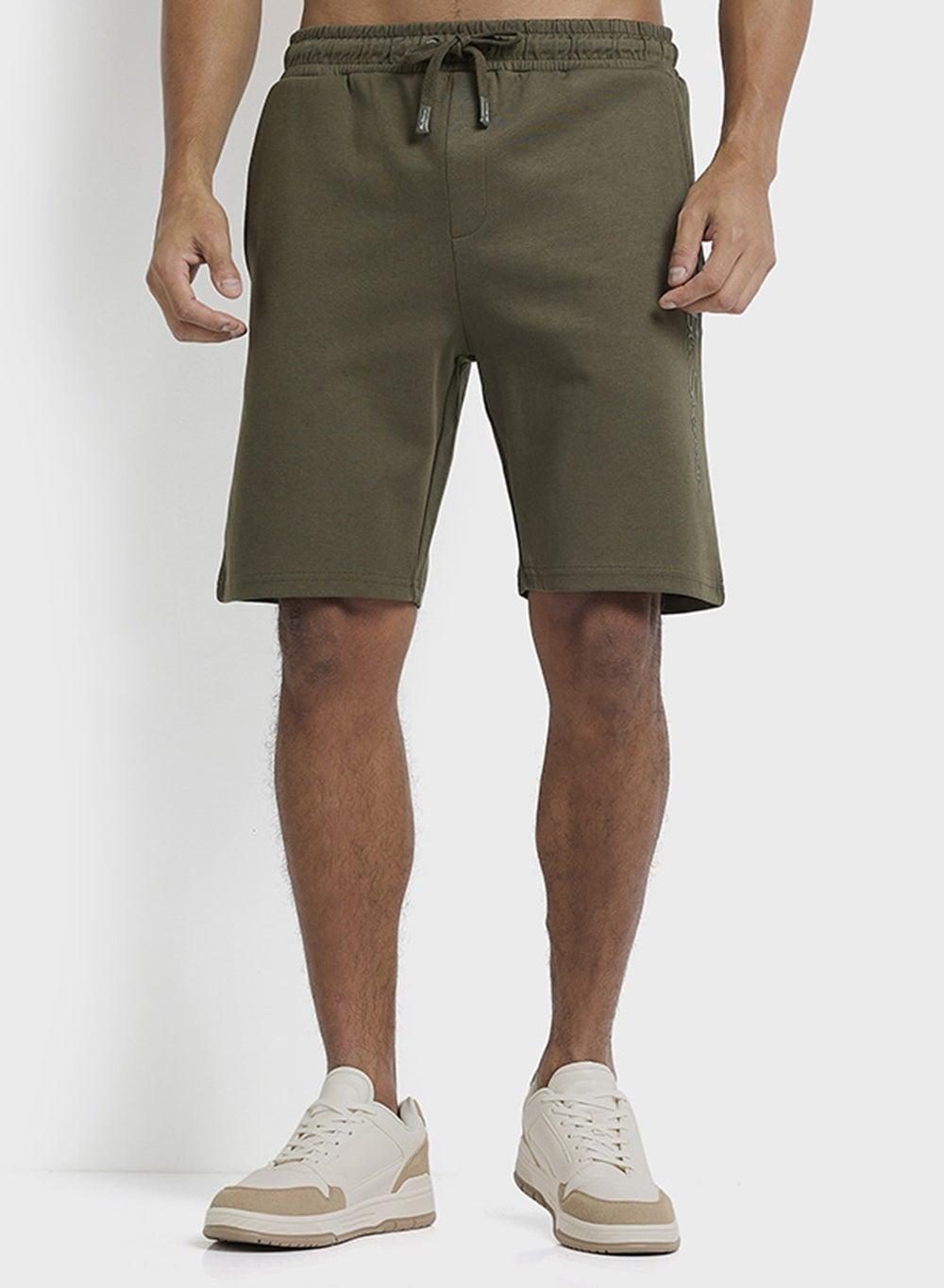 M9001 04 Premium Green Knit Drawcord Shorts - Image 1
