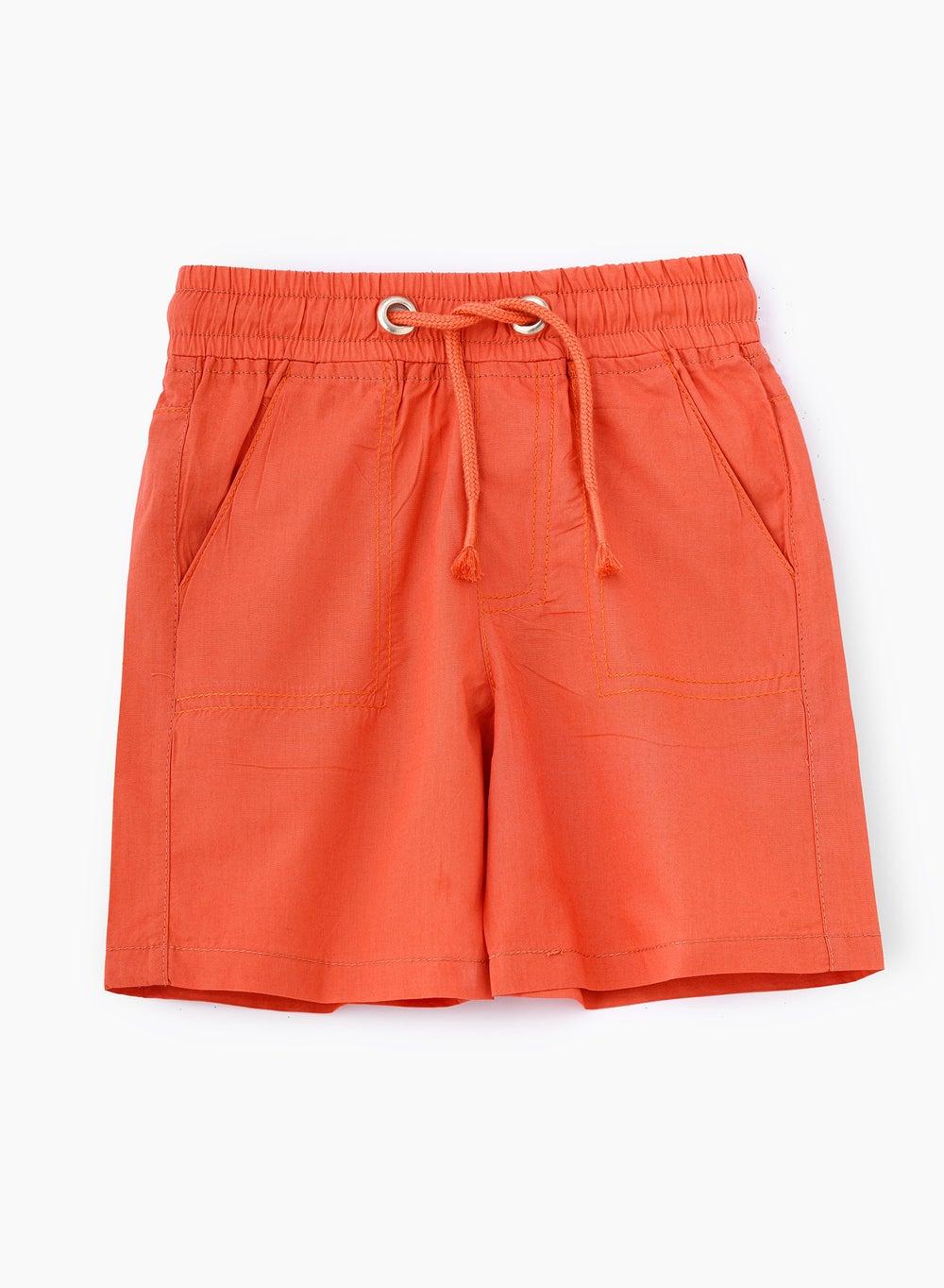 Bright Orange Cotton Boys Shorts CRWSTDB4060 - Image 1