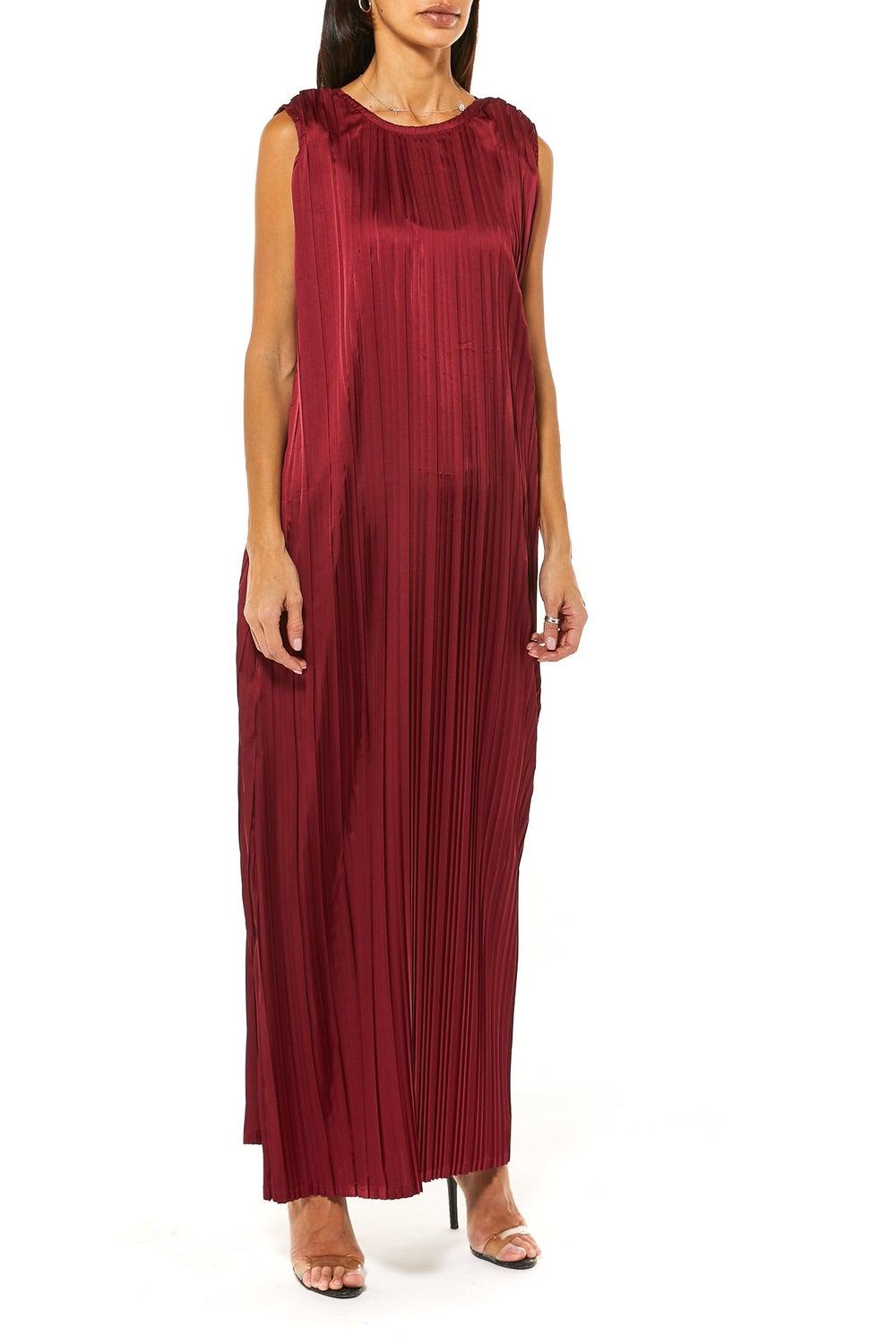 Textured Crew Neck Maxi Dress Multicolor Shift - Image 1