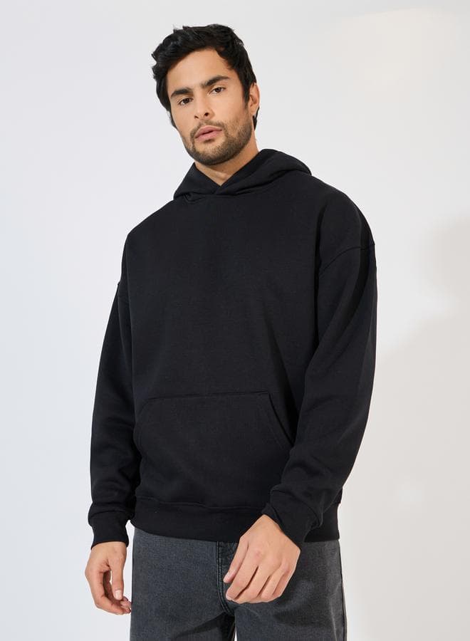 Black Logo Back Print Oversized Heavyweight Hoodie 7009120301 - Image 1