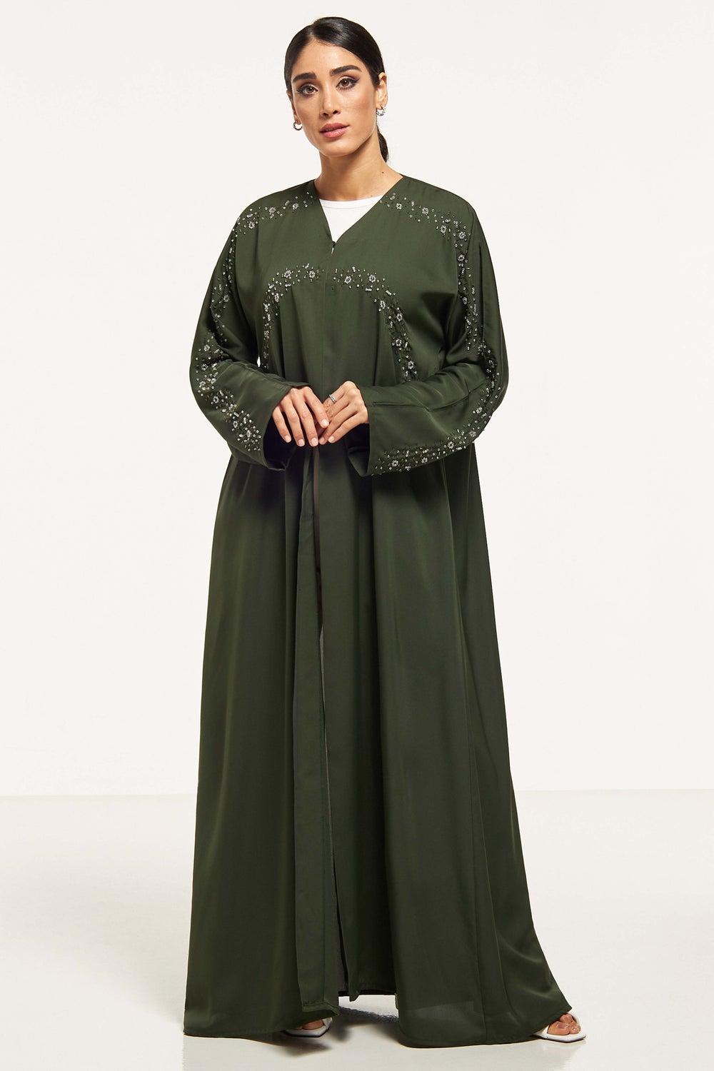 Embellished Flared Sleeve Evening Abaya Multicolor - Image 1