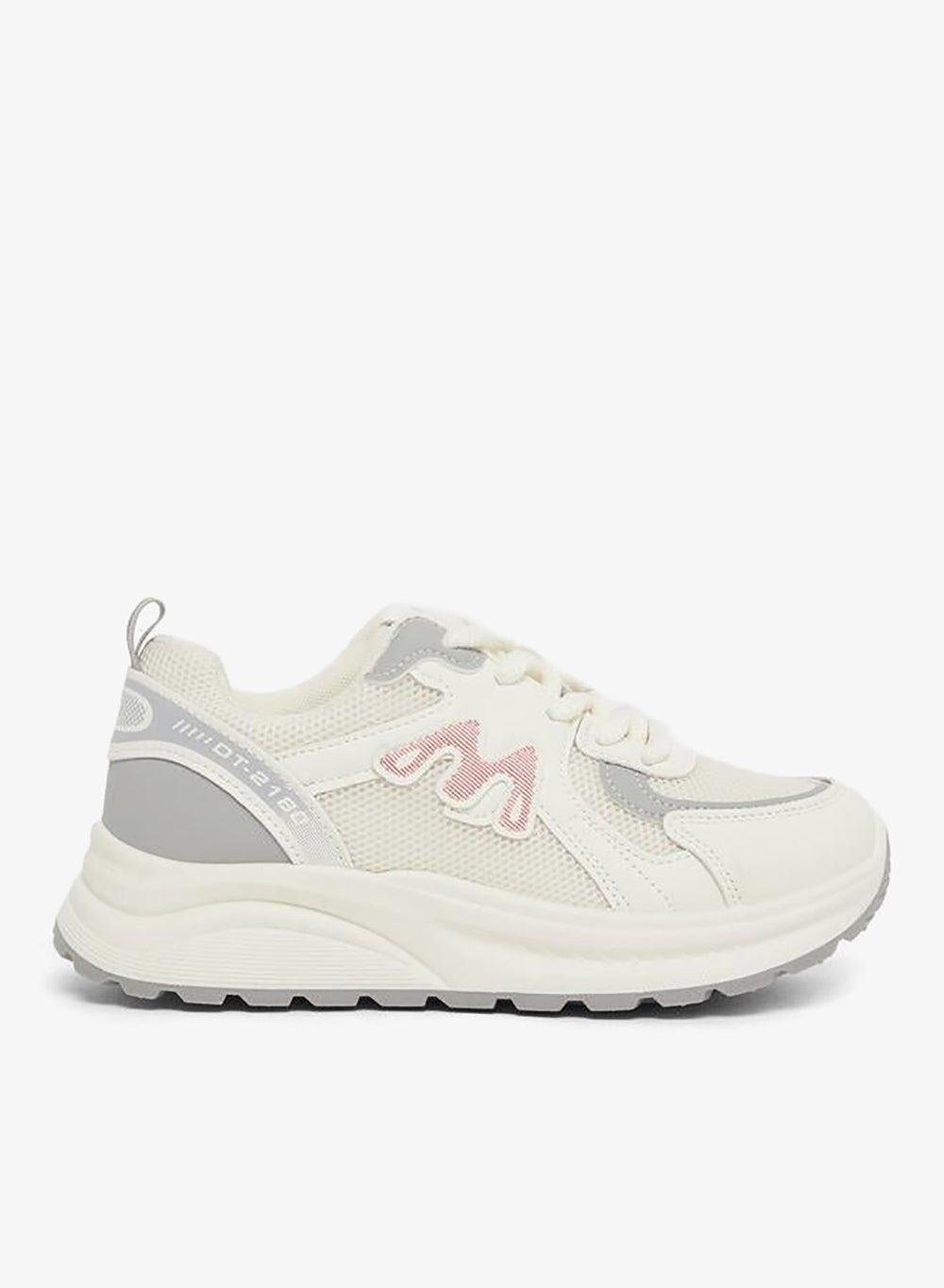 Grey Chunky Sole Lace-Up Low-Top Sneaker - Image 1