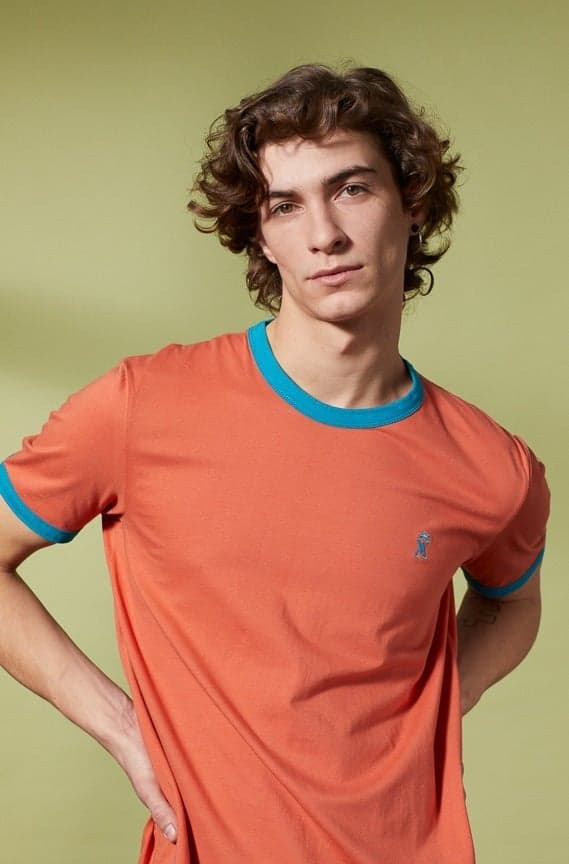 Tibot Burnt Orange Cotton T-Shirt ES_HT002_J01 - Image 1