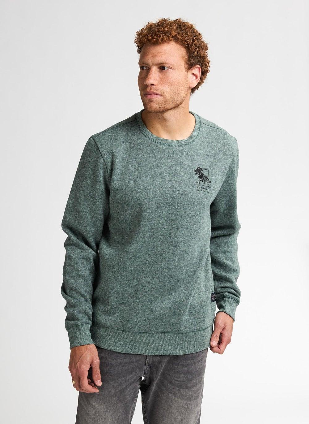Men’s Pale Aqua Cotton Round Neck Sweater 5191 - Image 1