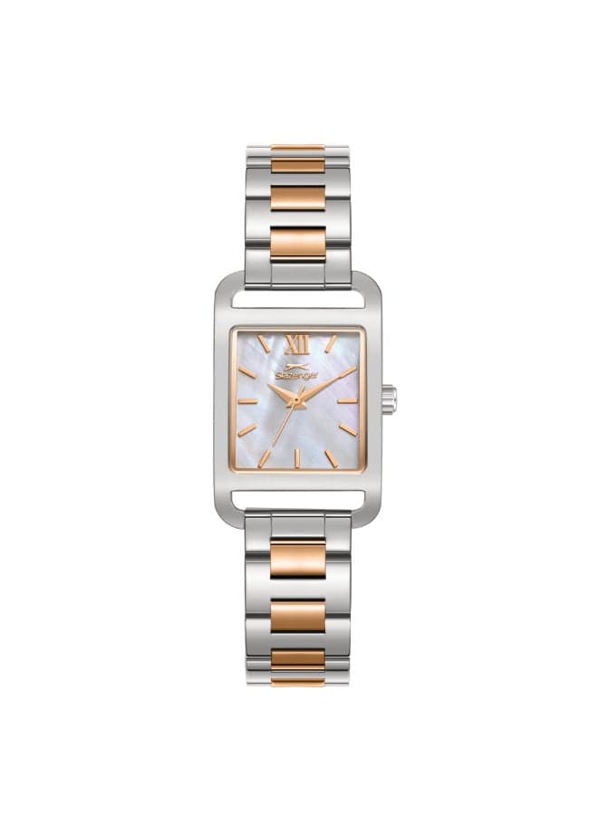 SL.9.2521.3.04 Silver Rose Gold Square Watch - Image 1