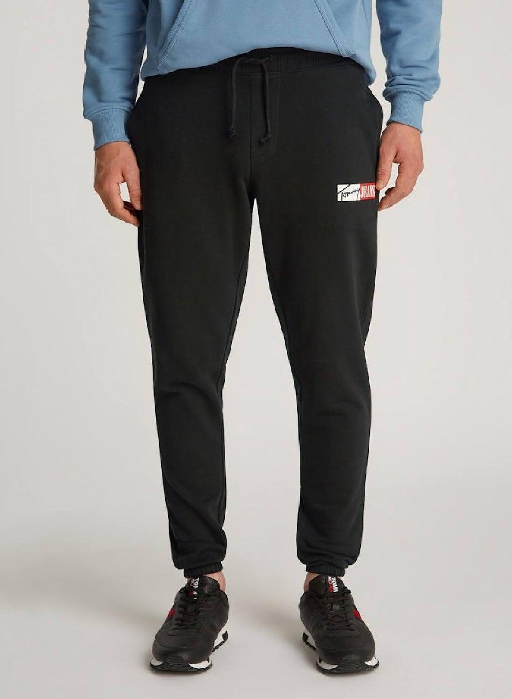 Signature Logo Slim Cuffed Joggers Black - Image 1