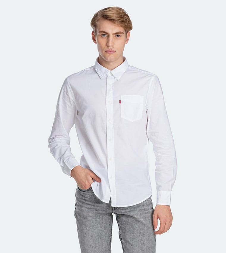 Levi’s® Classic White Dobby Cotton Shirt 857480001 - Image 1