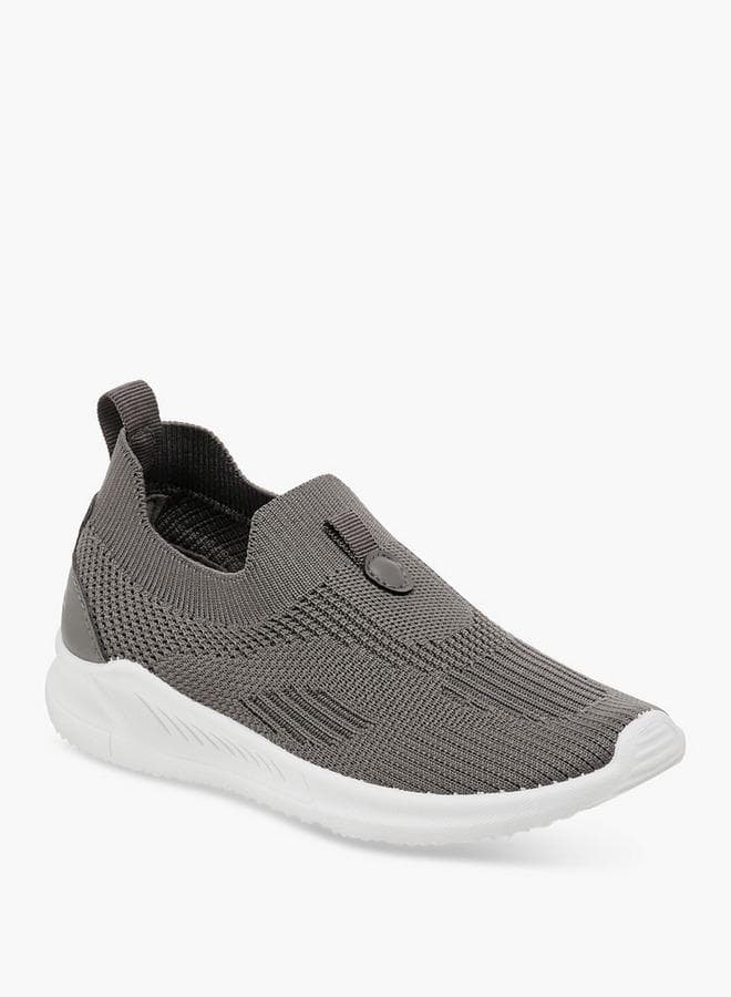 Shoexpress QR 123 Grey Boys Slip-On Sports Sneakers - Image 1