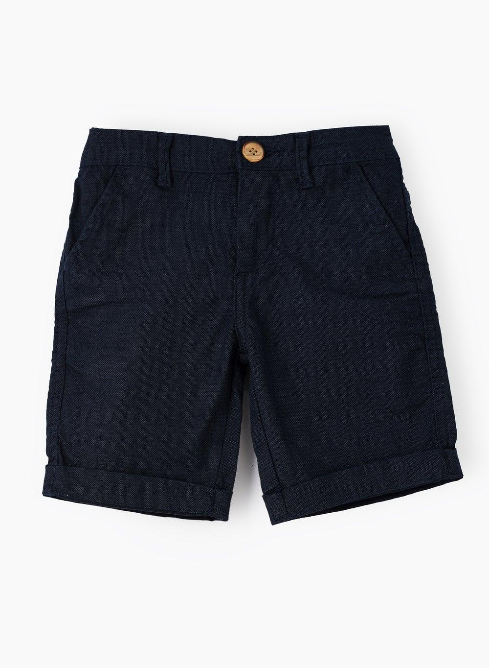 Boys Navy Cotton Formal Shorts Artdb643 - Image 1