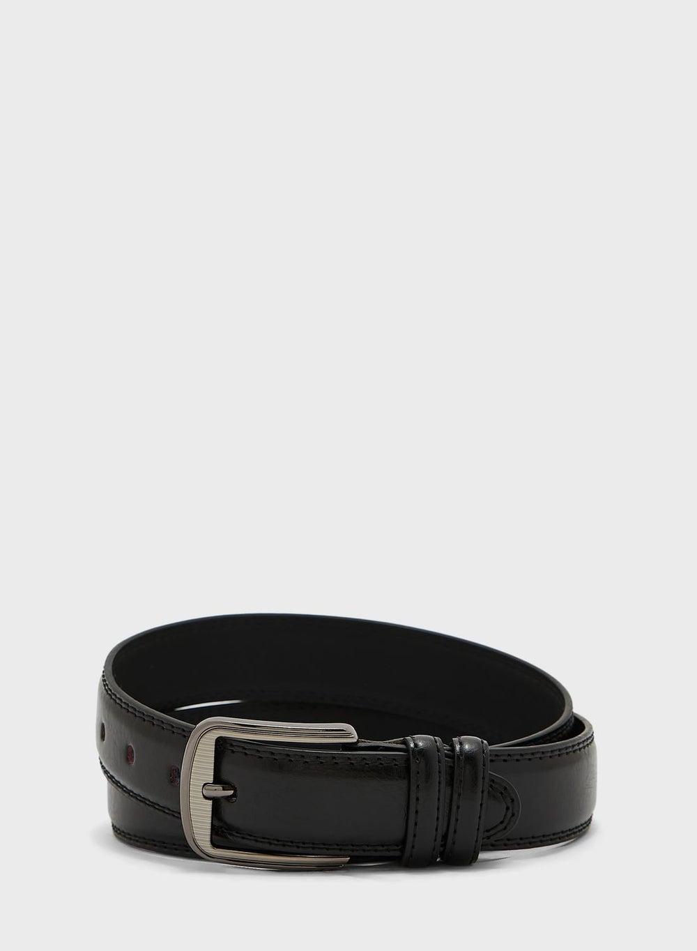 Black Genuine Leather Belt Mb221169 Classic Fit - Image 1