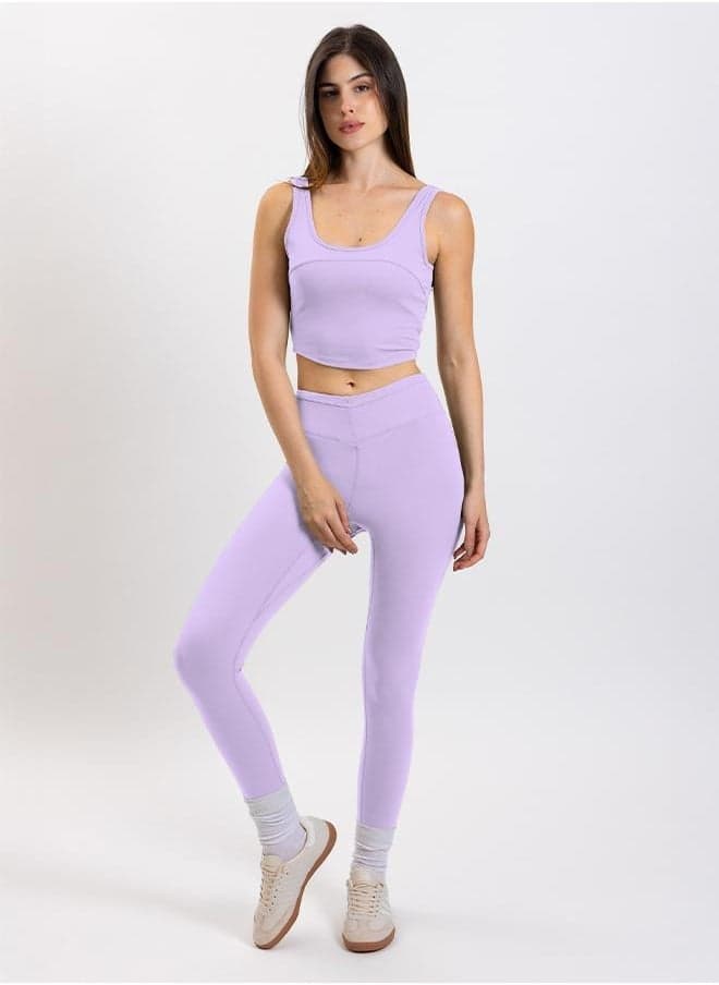 Lilac High-Rise Skinny Fit Soft Sports Pants - Image 1