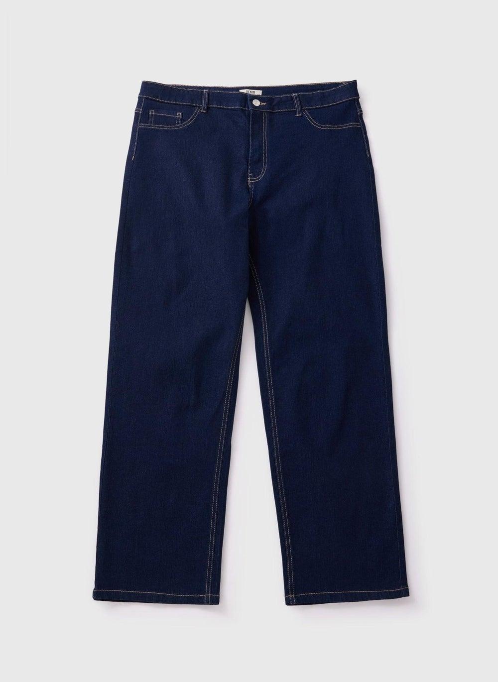 Rinsewash Straight Leg Jeans in Dark Indigo - Image 1