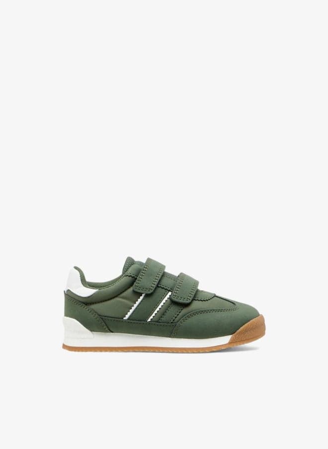 Boys Khaki Panelled Sneakers 2508 004 Velcro Fit - Image 1