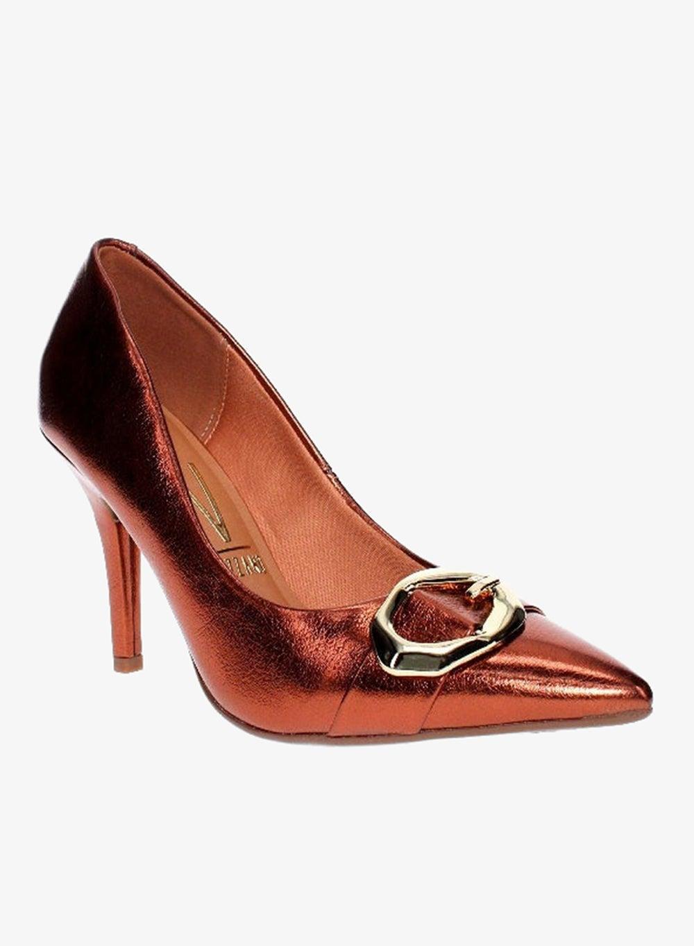 Classic Brown Mid Heel Pumps for Women - Image 1