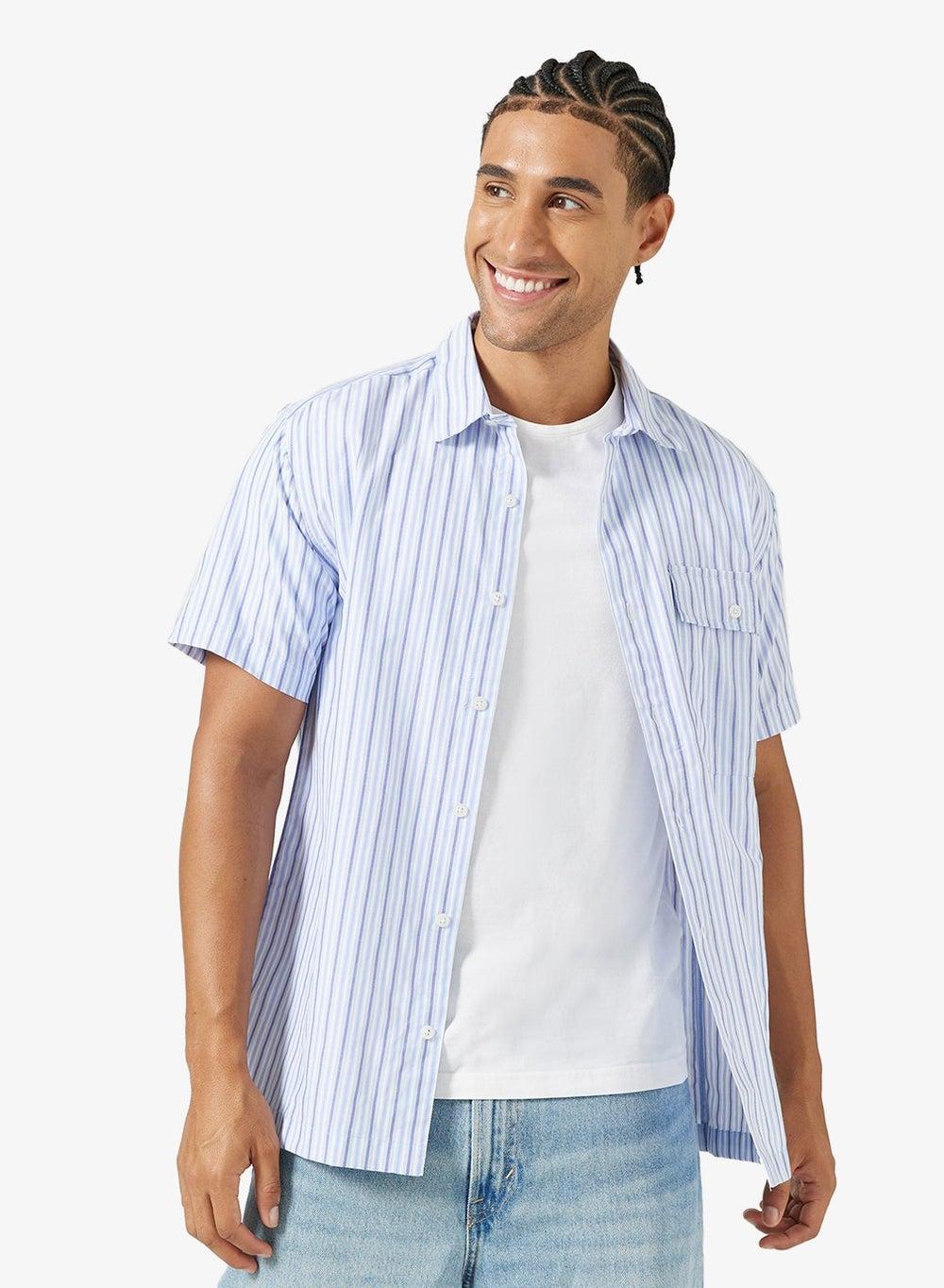 Relaxed Fit Blue Striped Shirt Zopst4Oo117 - Image 1