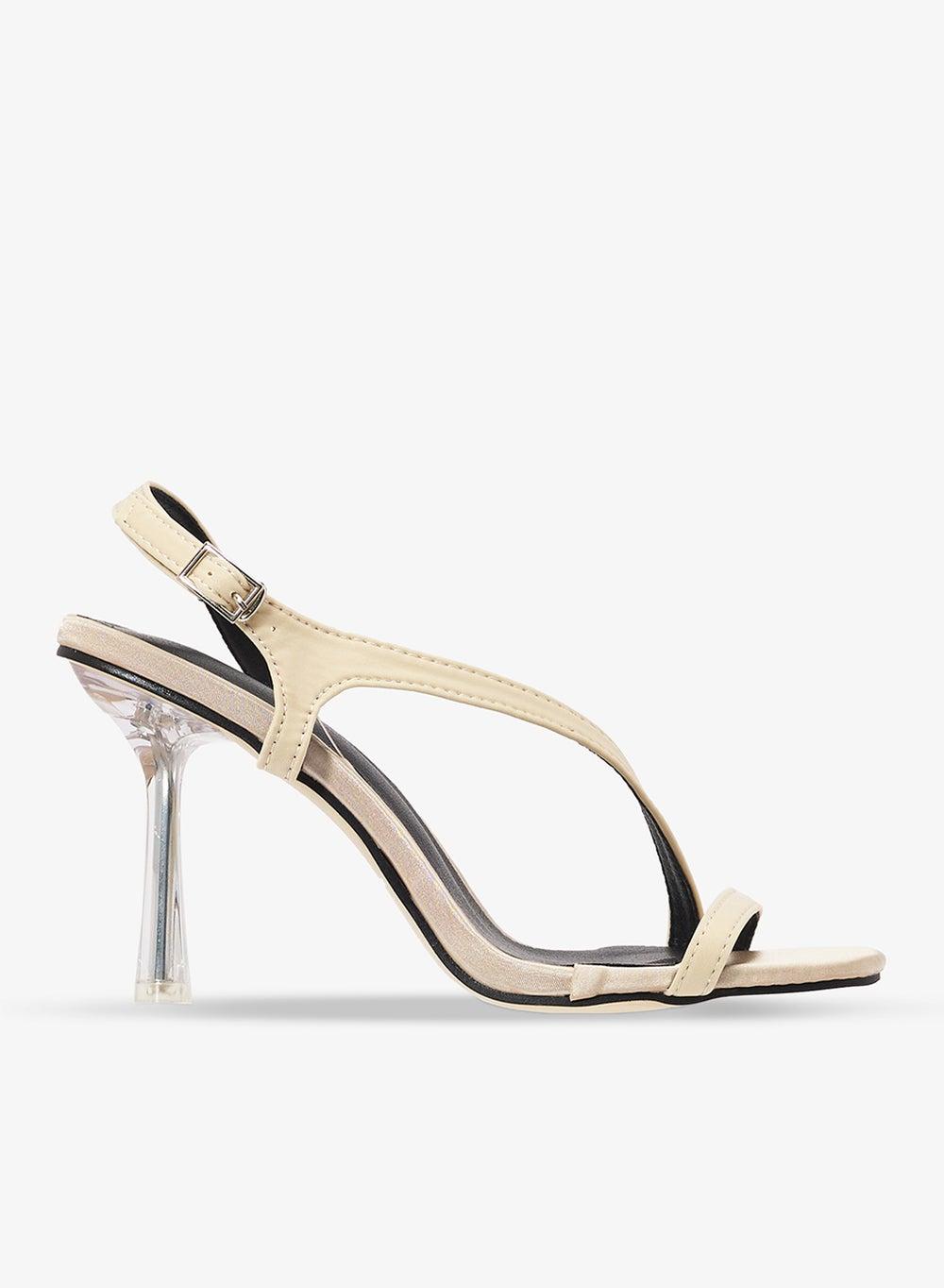 Xz256090 White Stiletto Heeled Sandals - Image 1
