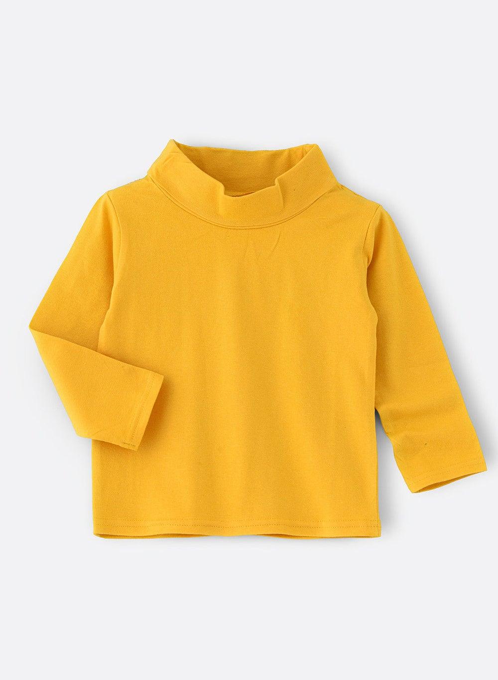 Mustard Turtle Neck Kids Sweatshirt Crtrtnb W202 - Image 1