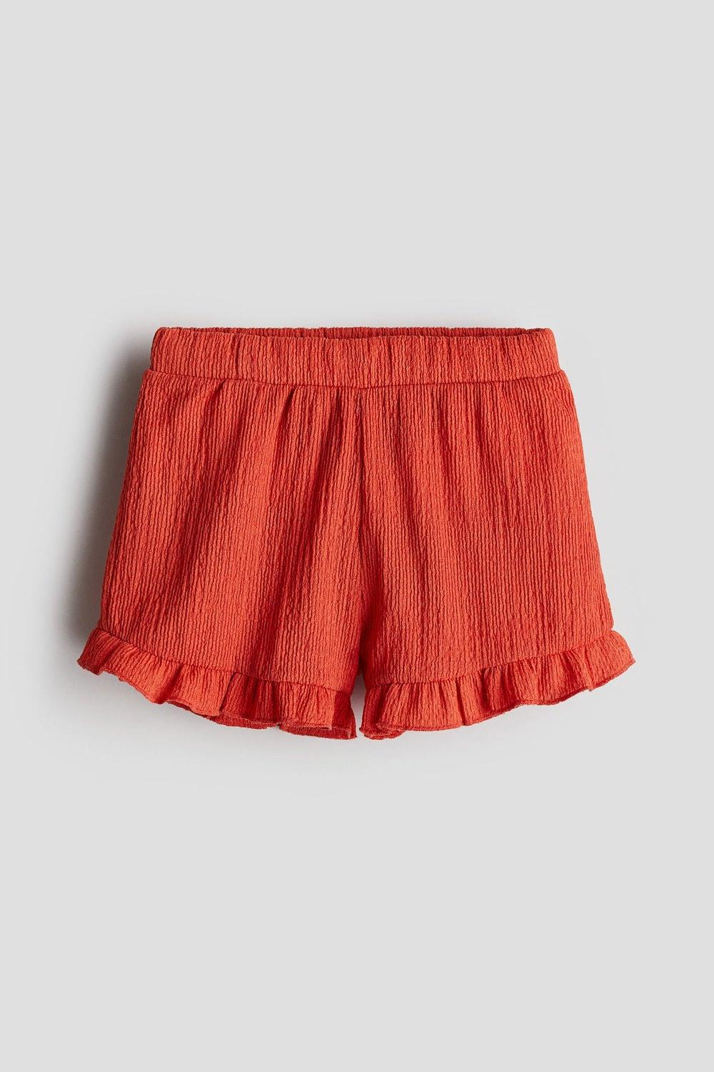 Girls Orange Pull-On Mid Rise Shorts - Image 1