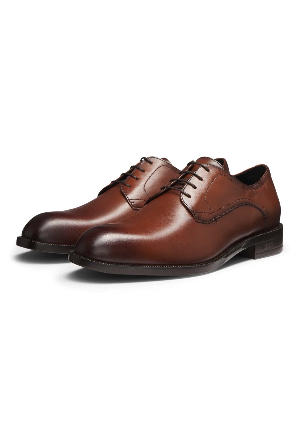BOSS Brown Leather Derby Shoes 50541701212 - Image 1