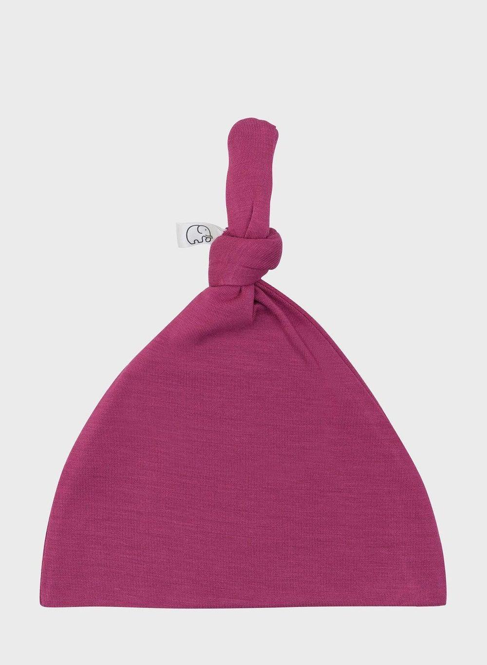 Organic Bamboo Knotted Beanie Plum Baby Hat - Image 1