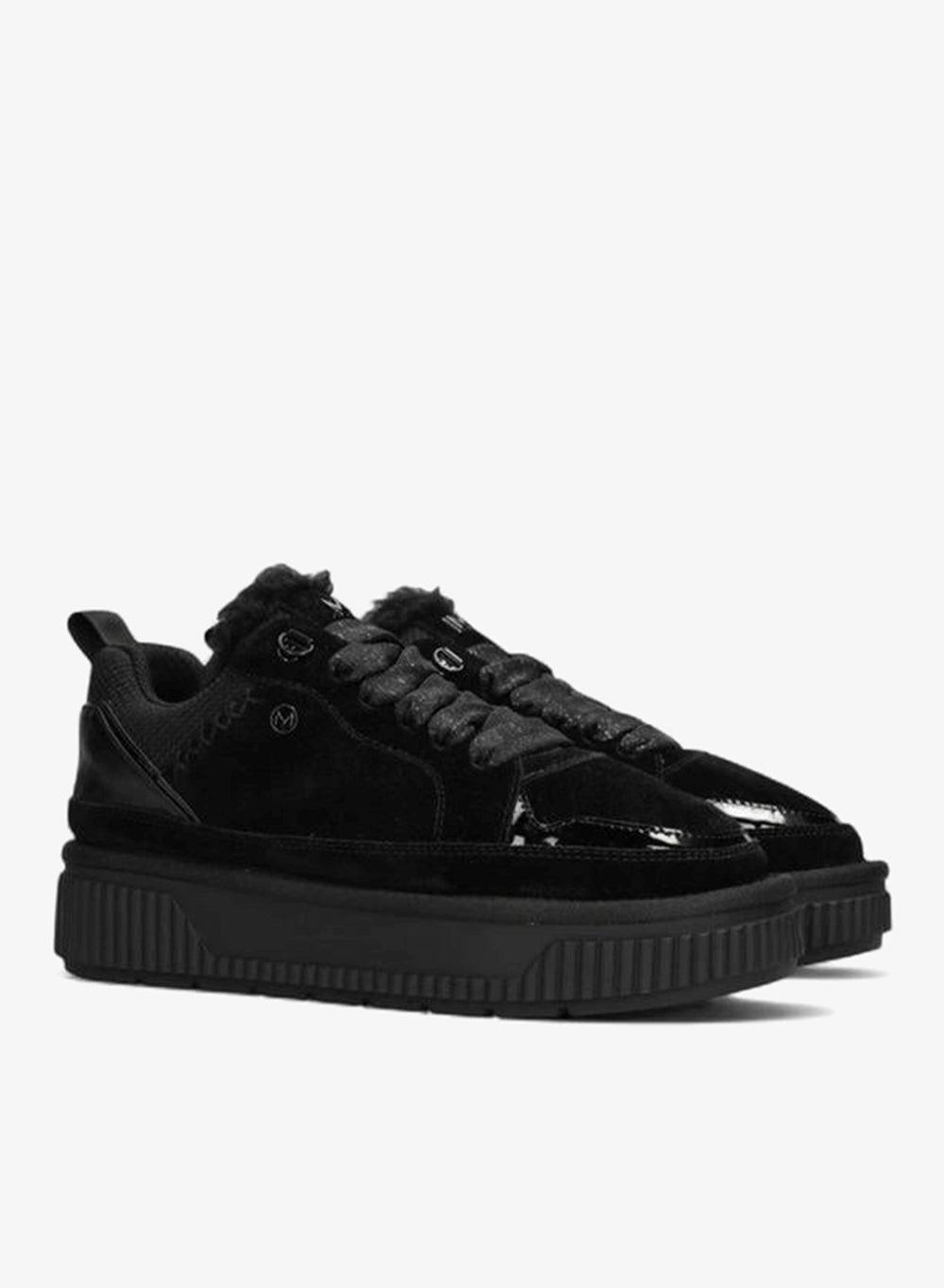 Panelled Lace-Up Sneakers with Faux Fur Trim Mi002006653W - Image 1
