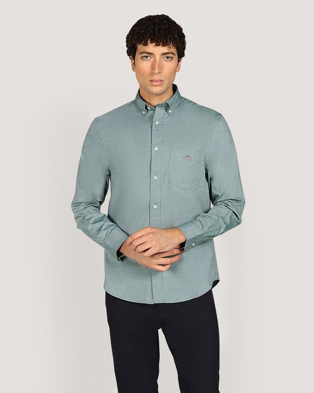 Gant Classic Poplin Shirt Forest Green Regular Fit - Image 1