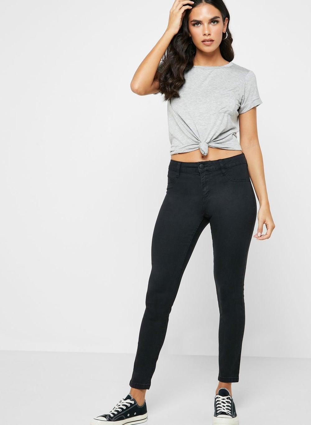Mid Rise Dark Wash Stretch Jeggings 241163 01 - Image 1