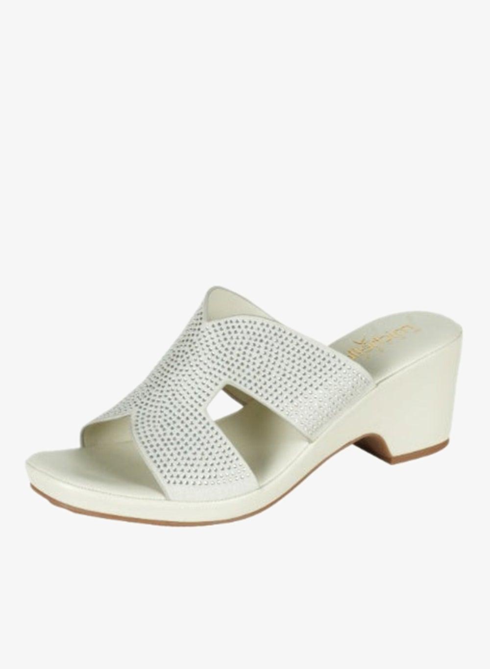 Michelle Morgan 092-2949 Silver Block Heel Sandals - Image 1