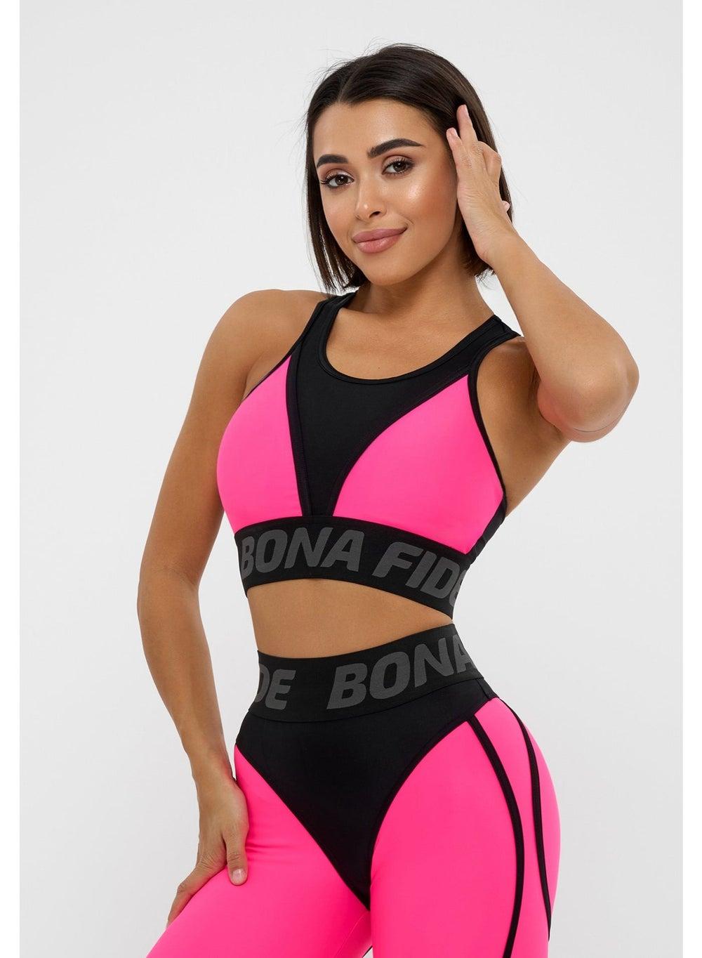 Bona Fide High-Impact Sports Bra Acid Pink Training Top - Image 1