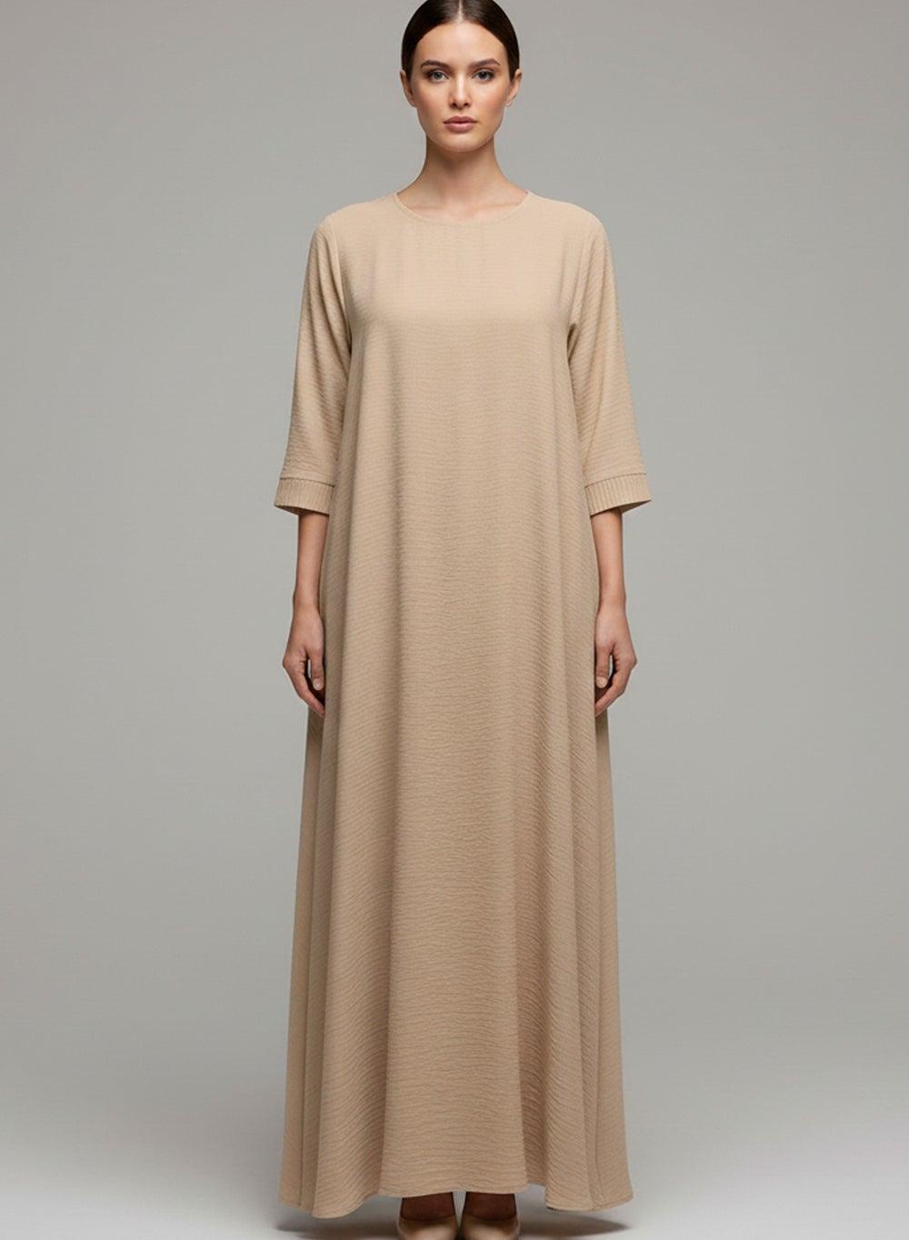 Beige CEY Inner Slip Dress for Abaya Comfort - Image 1