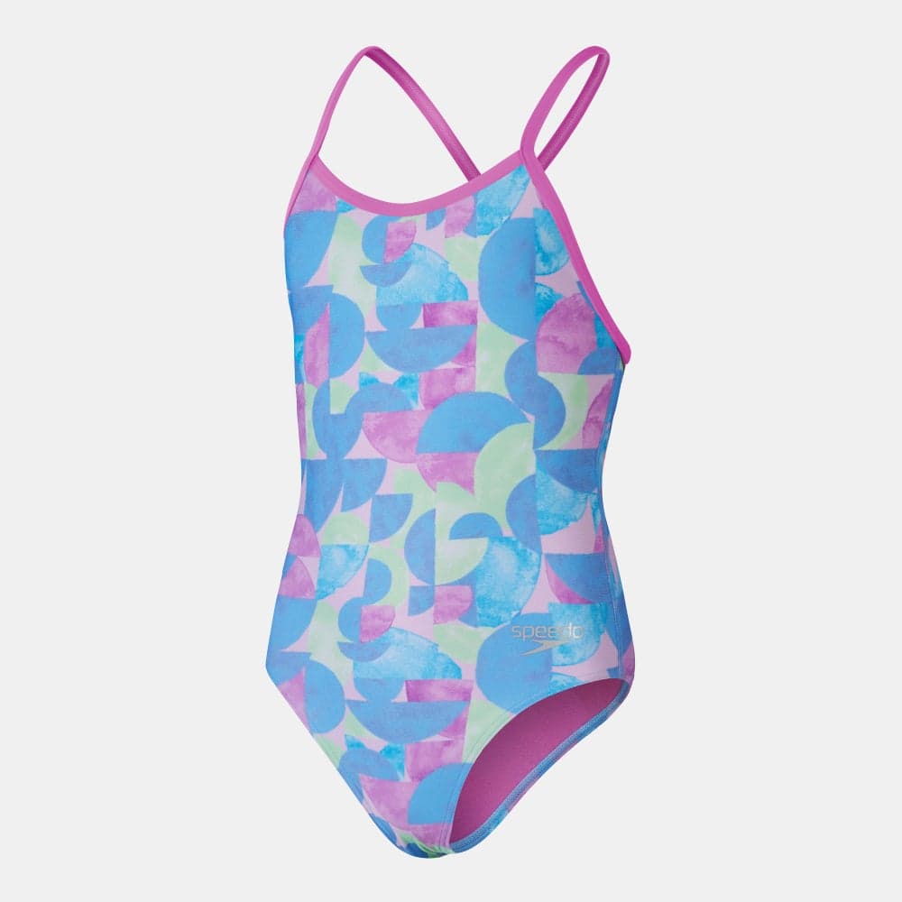 Speedo Kids Digital Print One-Piece Swimsuit Blue - Image 1